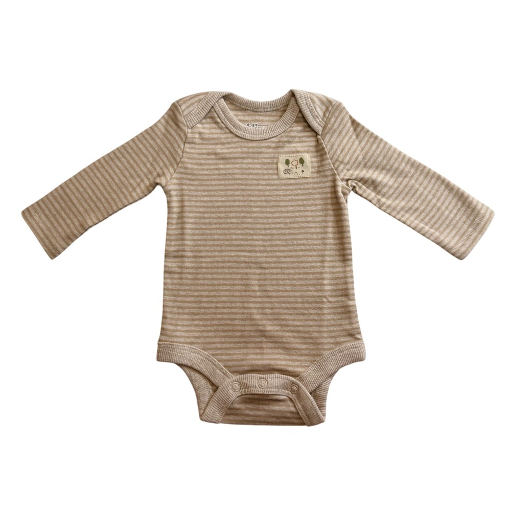 Bliss by Garanimals 3PK LS Outfit Set Sesame Beige Hedgehog 6-9M NEW - Picture 3 of 6